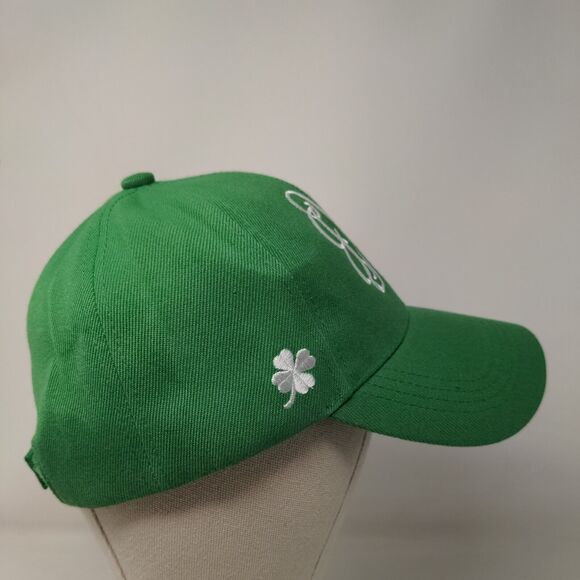 Monogram Strapback Hat Green One Size Adjustable Embroidered 6 Panel - Picture 4 of 8